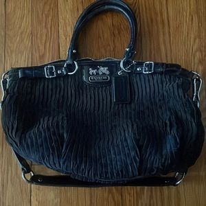 Textured black classic Coach purse
